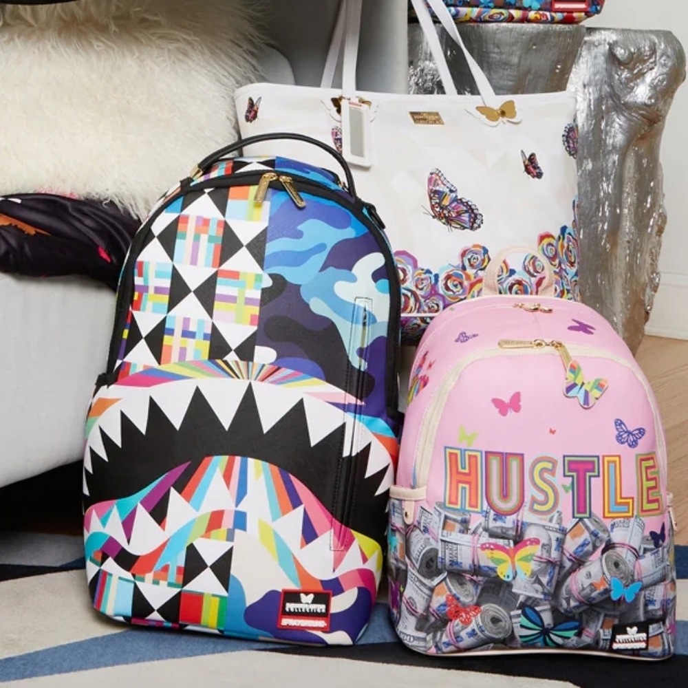 Sprayground Pink Butterfly Hustle Backpack Limited Edition Special Collab - Picture 8 of 9